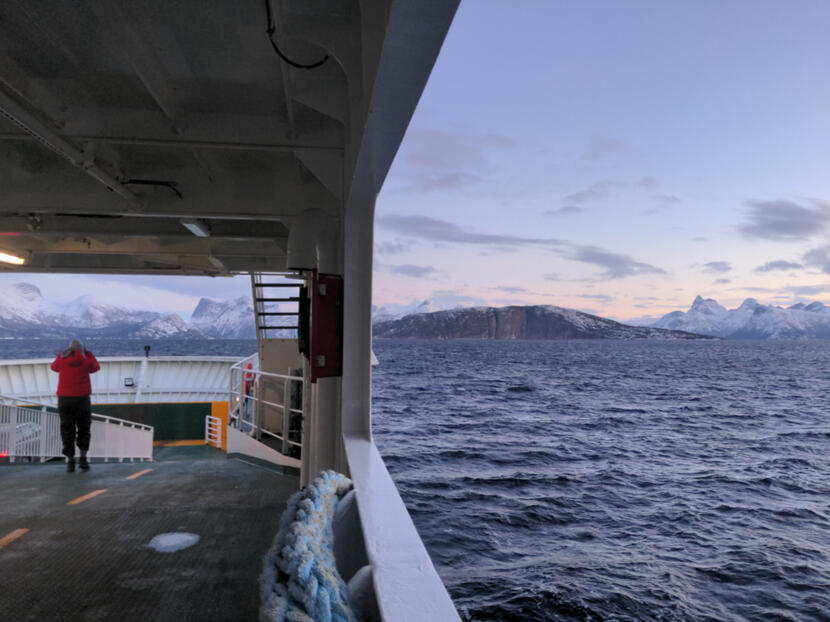 On the Ferry near the Fjords.