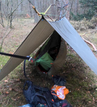 Hammock Camp in Winter.